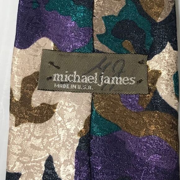 Michael James Vintage Camouflage Necktie - Picture 3 of 3